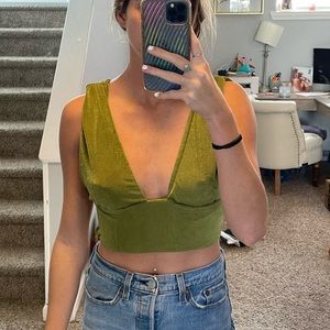 Green boutique bralette top